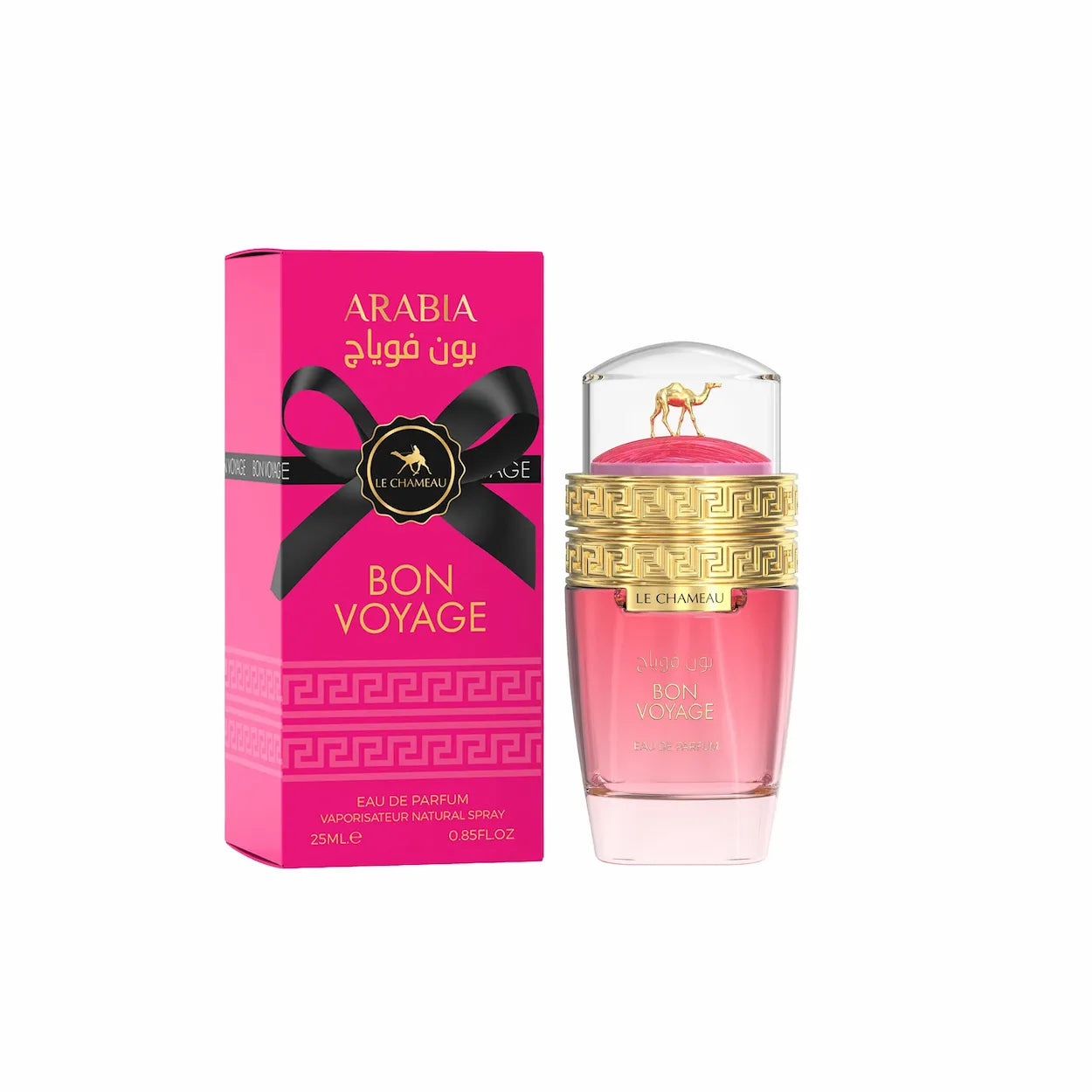 Le Chameau Arabia Bon Voyage Eau de Parfum for Women 100ml bottle and retail box on a white background