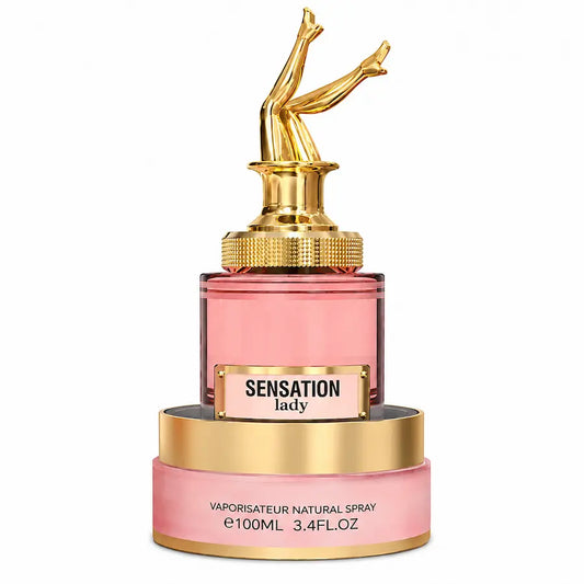 Milestone Sensation Lady fragrance notes featuring sweet honey, gardenia, and patchouli